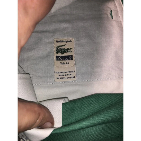 IZOD LACOSTE Men Beige Chino VTG Shorts 36 W x 9 L Classic Preppy - Picture 9 of 10